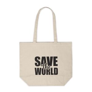Save The World Eco-Friendly Custom Canvas Tote Bag